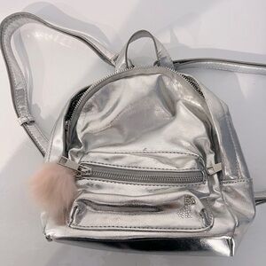 Silver kids mini backpack